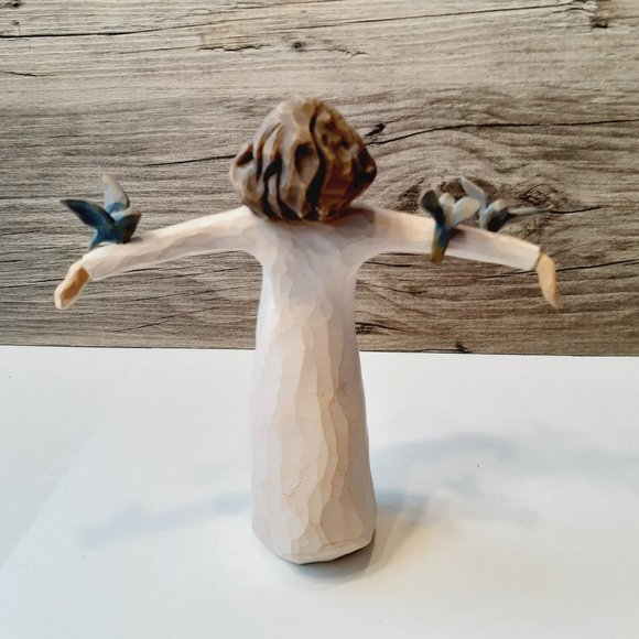 Willow Tree Figurine Happiness Girl w/ Birds Demdaco 2004 Susan Lordi - Picture 2 of 8